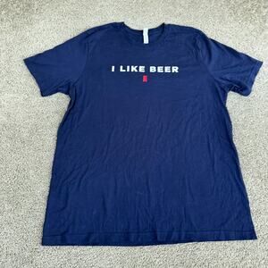 Michelob Ultra Shirt Mens 2XL Blue White I Like Beer Logo Short Sleeve Cotton